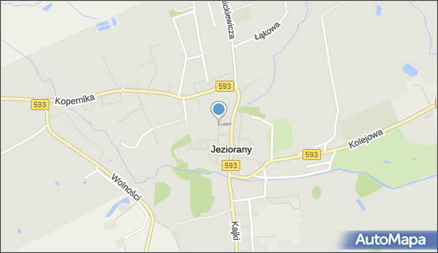 Jeziorany powiat olsztyński, Głowackiego, mapa Jeziorany powiat olsztyński