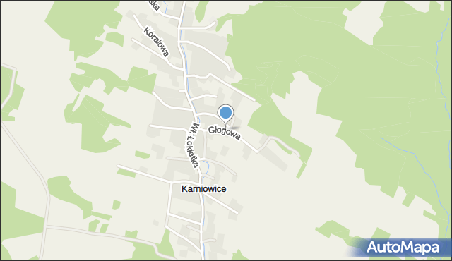 Karniowice gmina Trzebinia, Głogowa, mapa Karniowice gmina Trzebinia