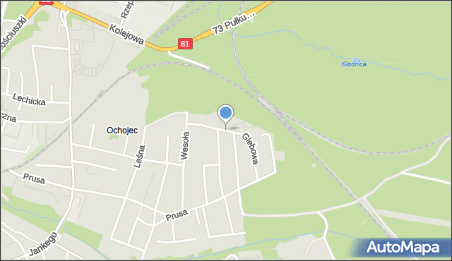 Katowice, Glebowa, mapa Katowic