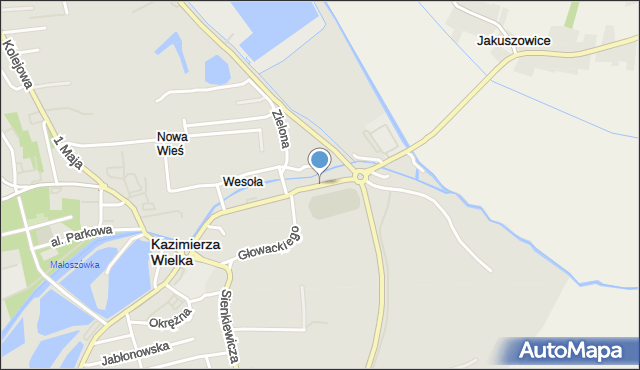 Kazimierza Wielka, Głowackiego Bartosza, mapa Kazimierza Wielka