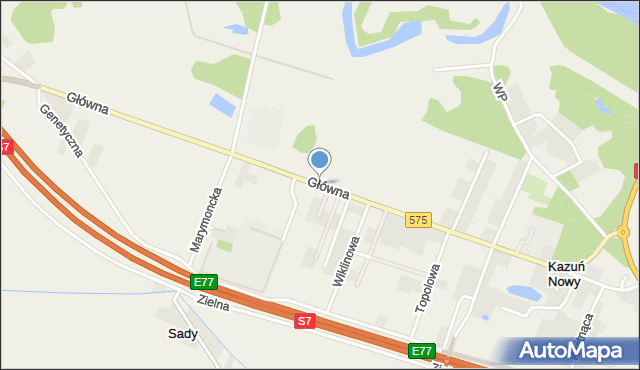 Kazuń Nowy, Główna, mapa Kazuń Nowy