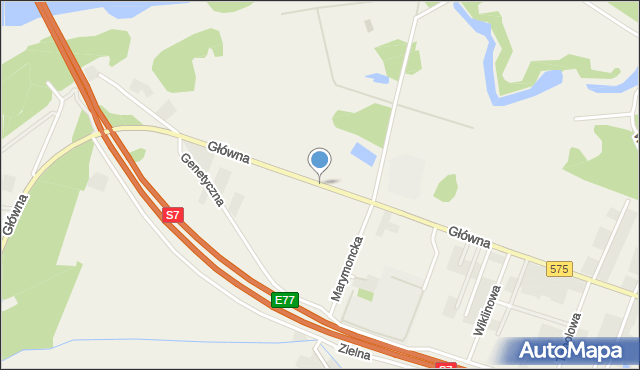 Kazuń Polski, Główna, mapa Kazuń Polski