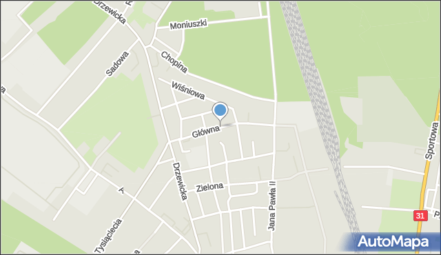 Kostrzyn nad Odrą, Główna, mapa Kostrzyn nad Odrą