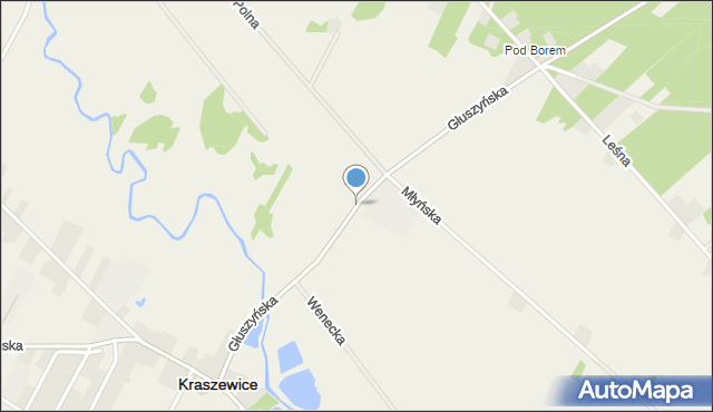 Kraszewice powiat ostrzeszowski, Głuszyńska, mapa Kraszewice powiat ostrzeszowski