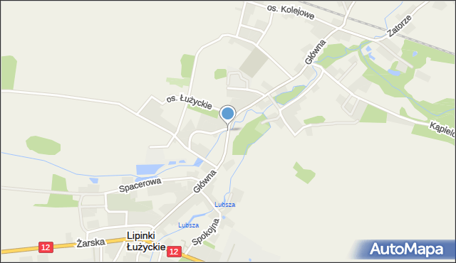 Lipinki Łużyckie, Główna, mapa Lipinki Łużyckie