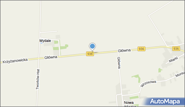 Nowa Wioska gmina Krzyżanowice, Główna, mapa Nowa Wioska gmina Krzyżanowice