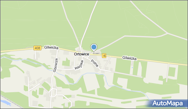 Ortowice, Gliwicka, mapa Ortowice