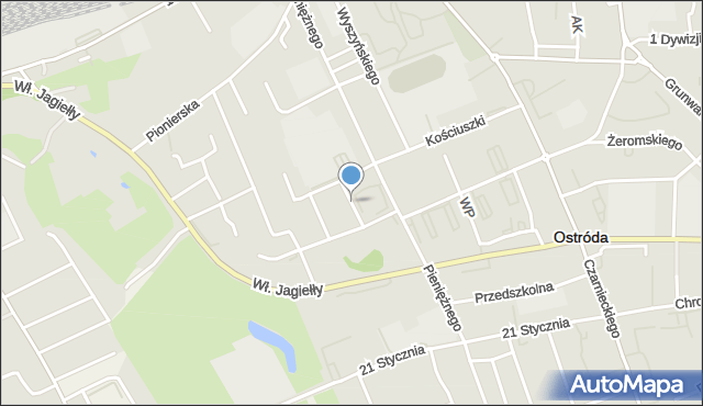 Ostróda, Głowackiego Bartosza, mapa Ostróda