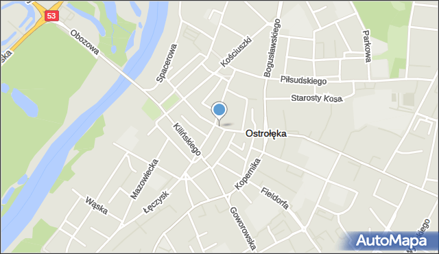 Ostrołęka, Głowackiego Bartosza, mapa Ostrołęka