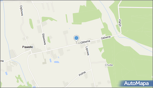 Pawełki gmina Kochanowice, Główna, mapa Pawełki gmina Kochanowice