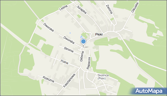 Płoki gmina Trzebinia, Główna, mapa Płoki gmina Trzebinia