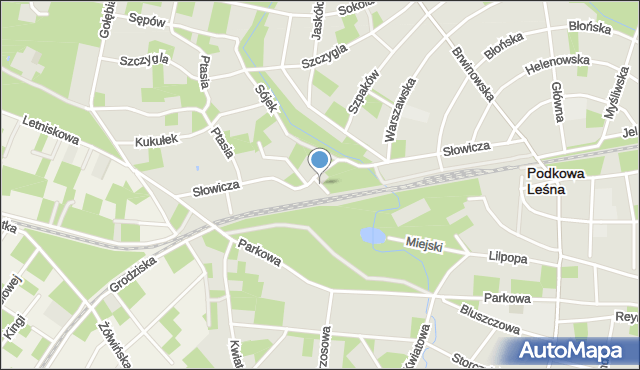 Podkowa Leśna, Głuszcowa, mapa Podkowa Leśna