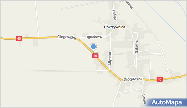 Pokrzywnica gmina Reńska Wieś, Głogowska, mapa Pokrzywnica gmina Reńska Wieś