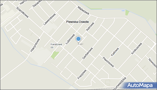 Poznań, Gladiolowa, mapa Poznania