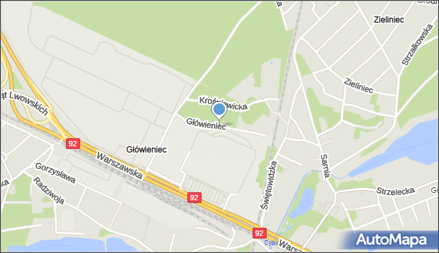 Poznań, Główieniec, mapa Poznania