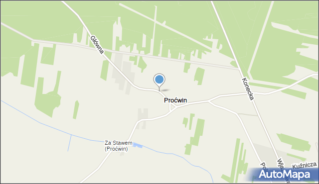 Proćwin, Główna, mapa Proćwin