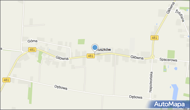 Pruszków gmina Sędziejowice, Główna, mapa Pruszków gmina Sędziejowice