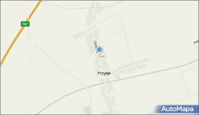 Przyłęk gmina Bardo, Główna, mapa Przyłęk gmina Bardo