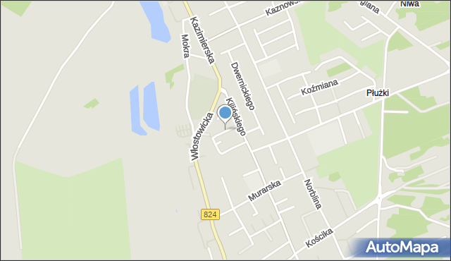 Puławy, Głowackiego Bartosza, mapa Puław