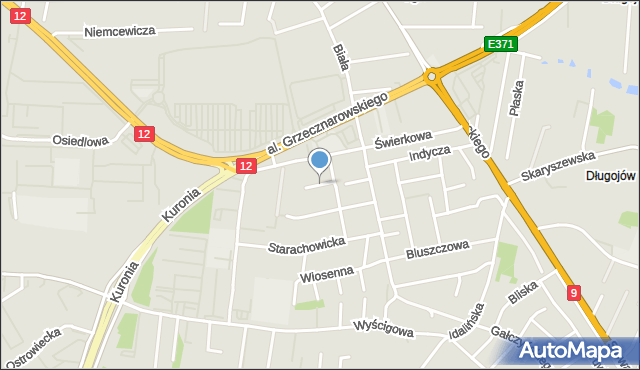 Radom, Gliwicka, mapa Radomia