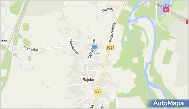 Rajsko gmina Oświęcim, Głogowa, mapa Rajsko gmina Oświęcim