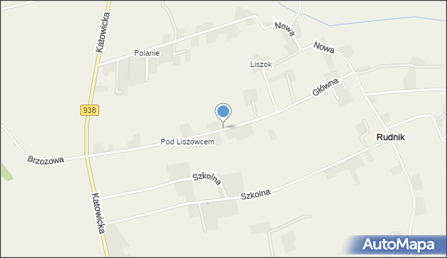 Rudnik gmina Hażlach, Główna, mapa Rudnik gmina Hażlach