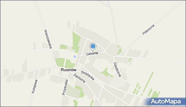 Rusinów powiat przysuski, Główna, mapa Rusinów powiat przysuski