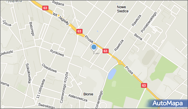 Siedlce, Glogera Zygmunta, mapa Siedlce