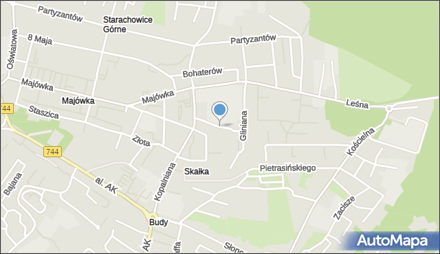 Starachowice, Gliniana, mapa Starachowic