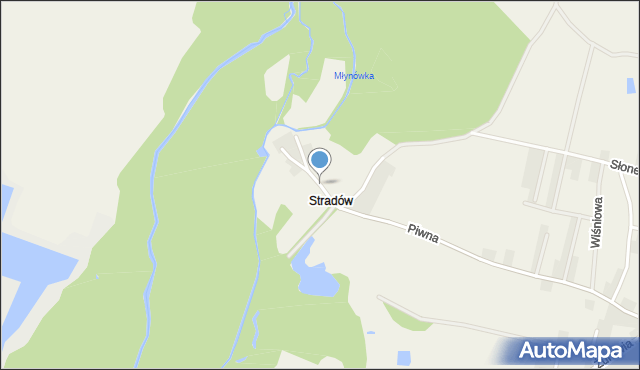 Stradów gmina Kąty Wrocławskie, Gliniana, mapa Stradów gmina Kąty Wrocławskie