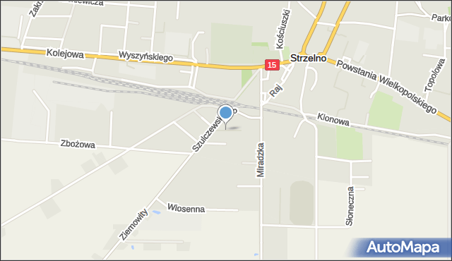 Strzelno powiat mogileński, Glinki, mapa Strzelno powiat mogileński