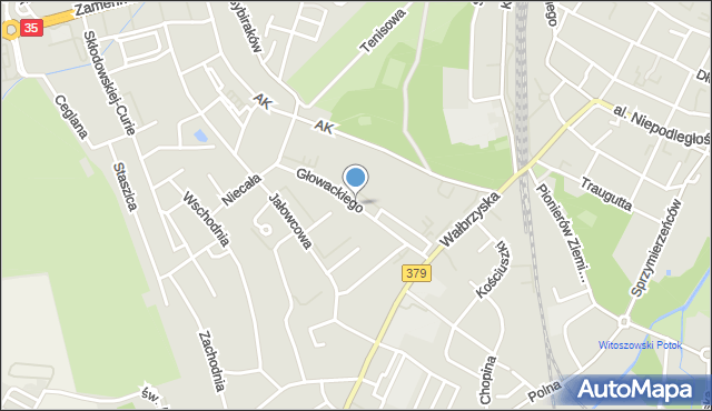 Świdnica, Głowackiego Bartosza, mapa Świdnicy