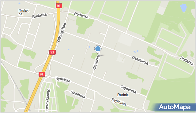 Toruń, Gliniecka, mapa Torunia