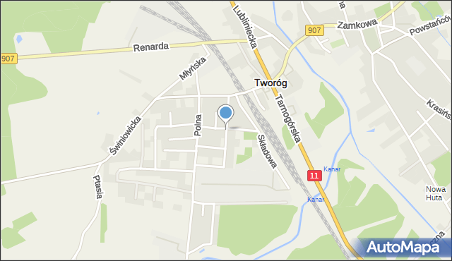 Tworóg, Głowackiego, mapa Tworóg