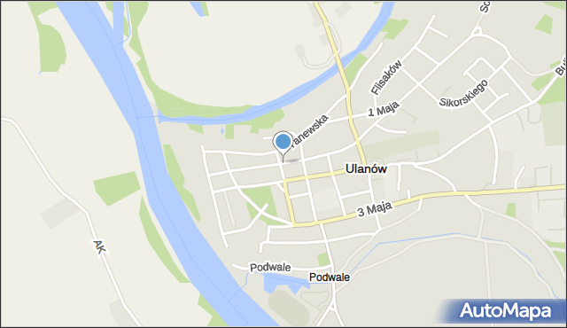 Ulanów powiat niżański, Głowackiego Bartosza, mapa Ulanów powiat niżański