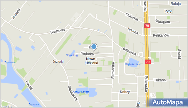 Warszawa, Głęboka, mapa Warszawy