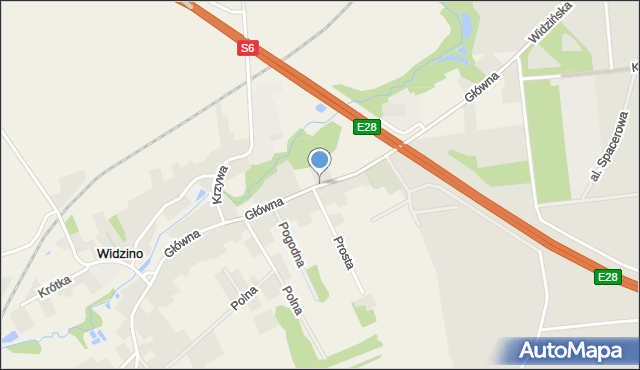 Widzino, Główna, mapa Widzino