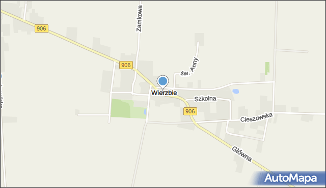 Wierzbie gmina Koszęcin, Główna, mapa Wierzbie gmina Koszęcin