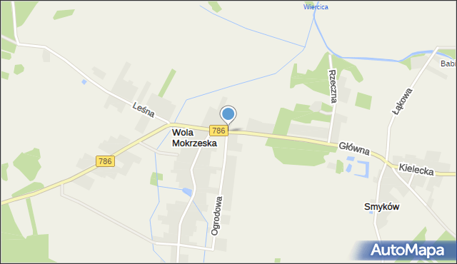 Wola Mokrzeska, Główna, mapa Wola Mokrzeska