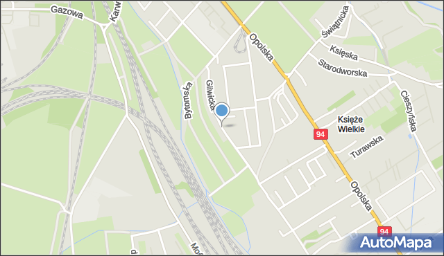 Wrocław, Gliwicka, mapa Wrocławia