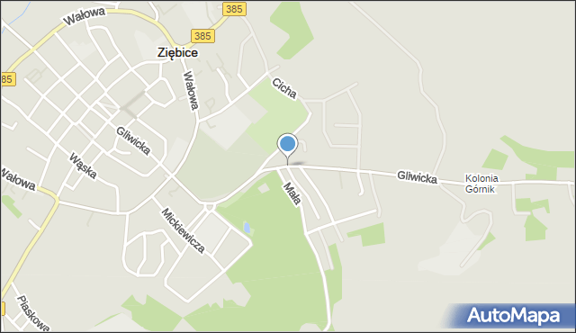 Ziębice, Gliwicka, mapa Ziębice