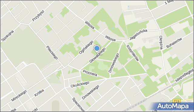 Żyrardów, Głowackiego Aleksego, mapa Żyrardów
