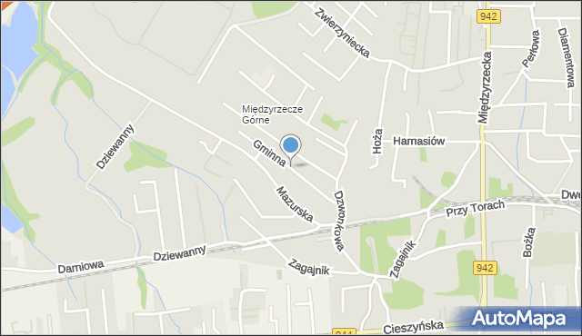 Bielsko-Biała, Gminna, mapa Bielsko-Białej