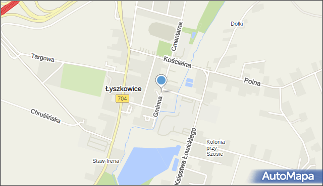 Łyszkowice powiat łowicki, Gminna, mapa Łyszkowice powiat łowicki