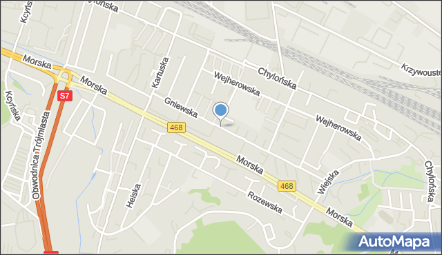 Gdynia, Gniewska, mapa Gdyni