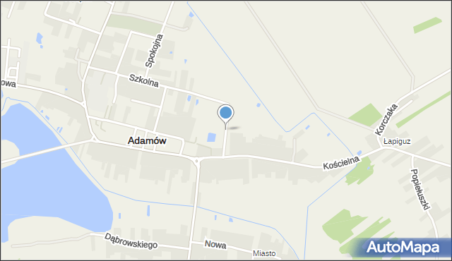 Adamów powiat łukowski, Gozdalskiego Józefa, ks., mapa Adamów powiat łukowski
