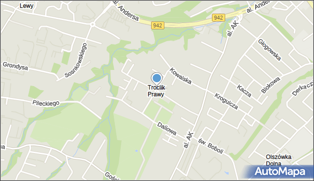 Bielsko-Biała, Goździków, mapa Bielsko-Białej