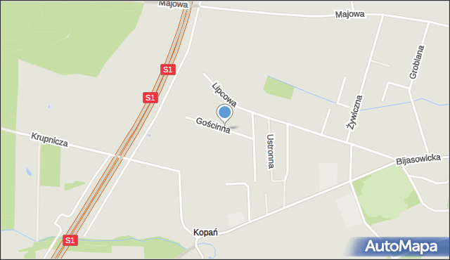 Bieruń, Gościnna, mapa Bieruń
