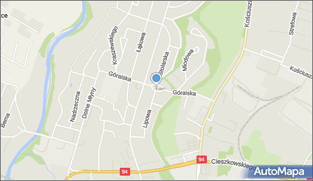 Bolesławiec, Góralska, mapa Bolesławca