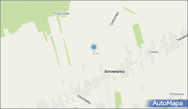 Borowianka, Gościniec, mapa Borowianka